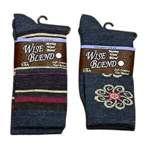 Merino Wool Blend Socks - Multicolor, 2 Pack Bundle, NWT